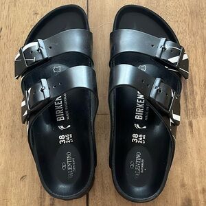 Birkenstocks-Valentino partnered with Birkenstock to make these custom sandals.